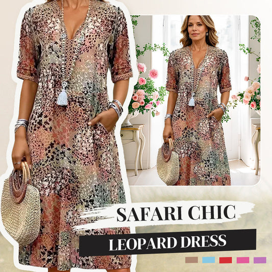 💥2026 Hot Sale 50% OFF🤩Safari Chic Leopard Dress