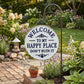 🏡Final Hours Flash Sale $9.74!!⏰Vintage Round Metal Sign – “Welcome to My Happy Place Don’t Ruin It” Garden Wall Decor