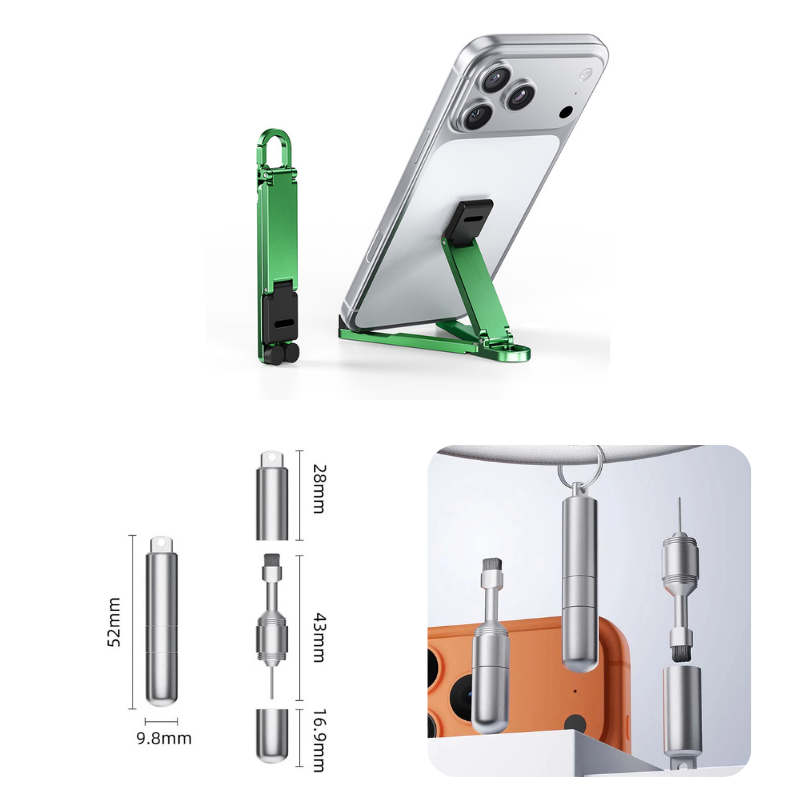 Mini Aluminum Phone Stand Keychain Foldable Desktop Holder