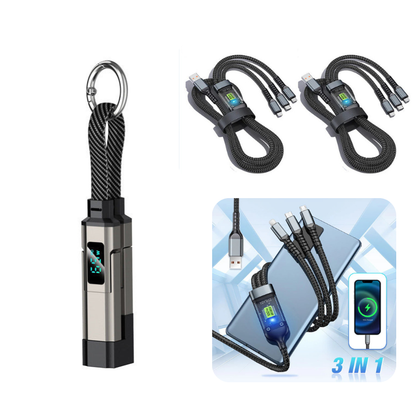 🔥HOT SALE50% OFF🔥4-in-1 Digital Display Keychain Charging Cable
