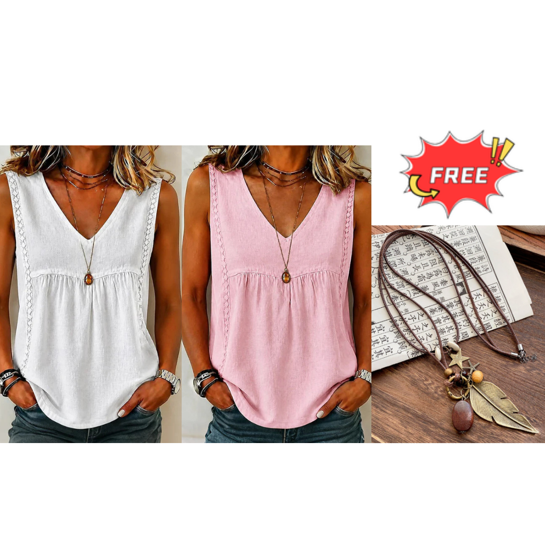 Women's Summer Sleeveless V-Neck Top