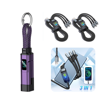 🔥HOT SALE50% OFF🔥4-in-1 Digital Display Keychain Charging Cable