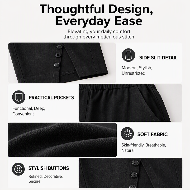 ⏳Time-Limited Special⏰Women's Casual Solid Color Pocket Capri Pants