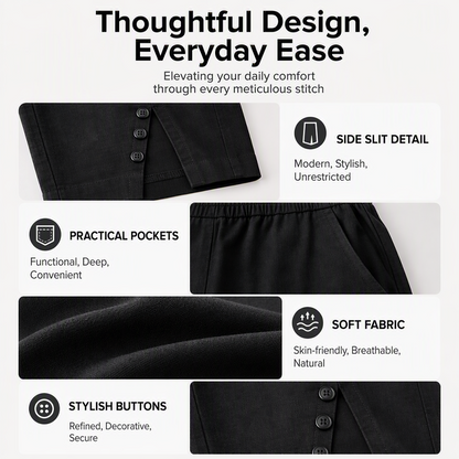 ⏳Time-Limited Special⏰Women's Casual Solid Color Pocket Capri Pants