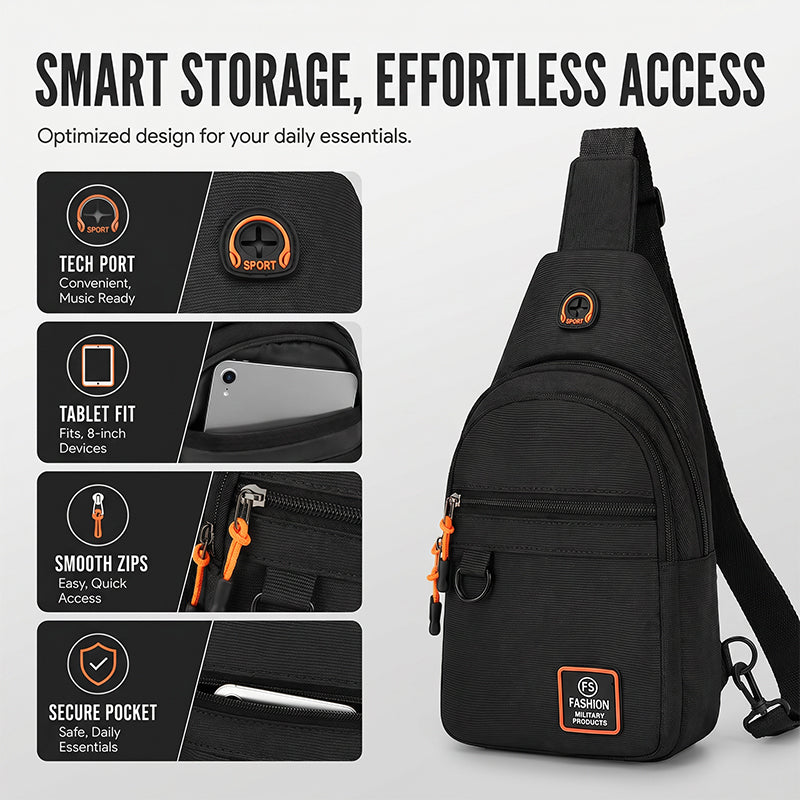 ⌛Limited-Time Offer-Waterproof Multi-pocket Crossbody Sling Bag