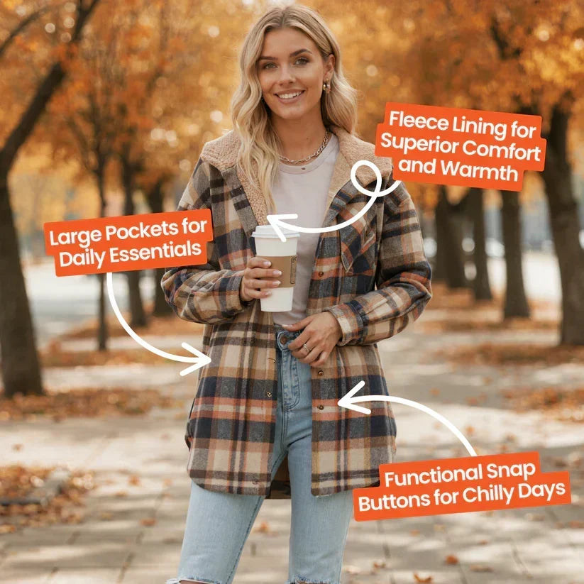 🎉 Last Day Promotion-60% OFF 🧥Women’s Classic Cozy Plaid Hooded Jacket