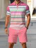 🛒FREE SHIPPING🔥Men's Short Sleeve Casual Set, Summer Beach Fashion Sport Wear, Plaid Pattern, Slim-Fitting, Above the Knee