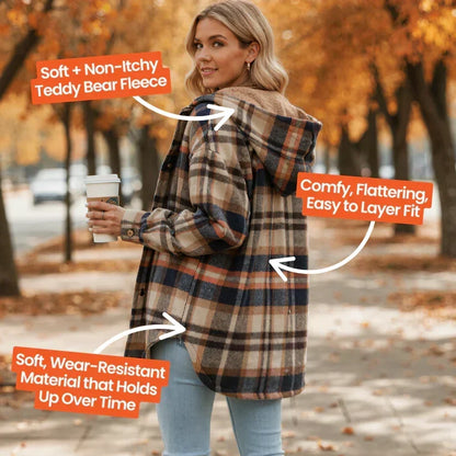 🎉 Last Day Promotion-60% OFF 🧥Women’s Classic Cozy Plaid Hooded Jacket