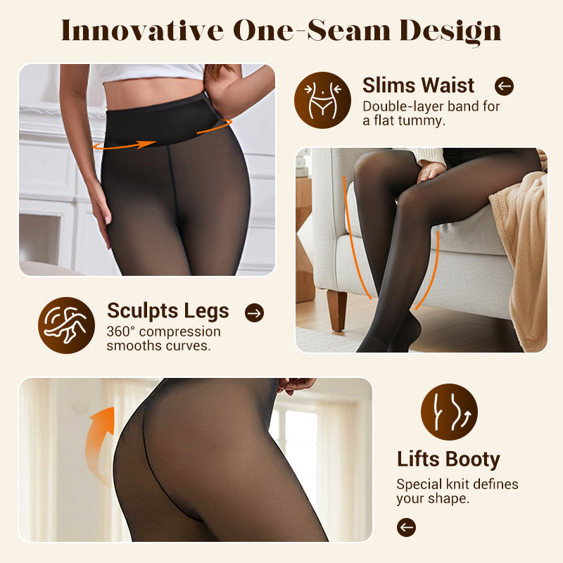 🔥Limited time HOT SALE 50% OFF!!🔥 50K+ SOLD! ❄️ One-Seam Pile-Lined Shaping Tights ✨ Stay Warm, Look Snatched 💕