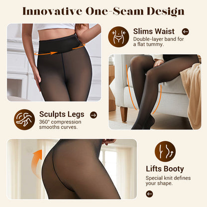 🔥Limited time HOT SALE 50% OFF!!🔥 50K+ SOLD! ❄️ One-Seam Pile-Lined Shaping Tights ✨ Stay Warm, Look Snatched 💕