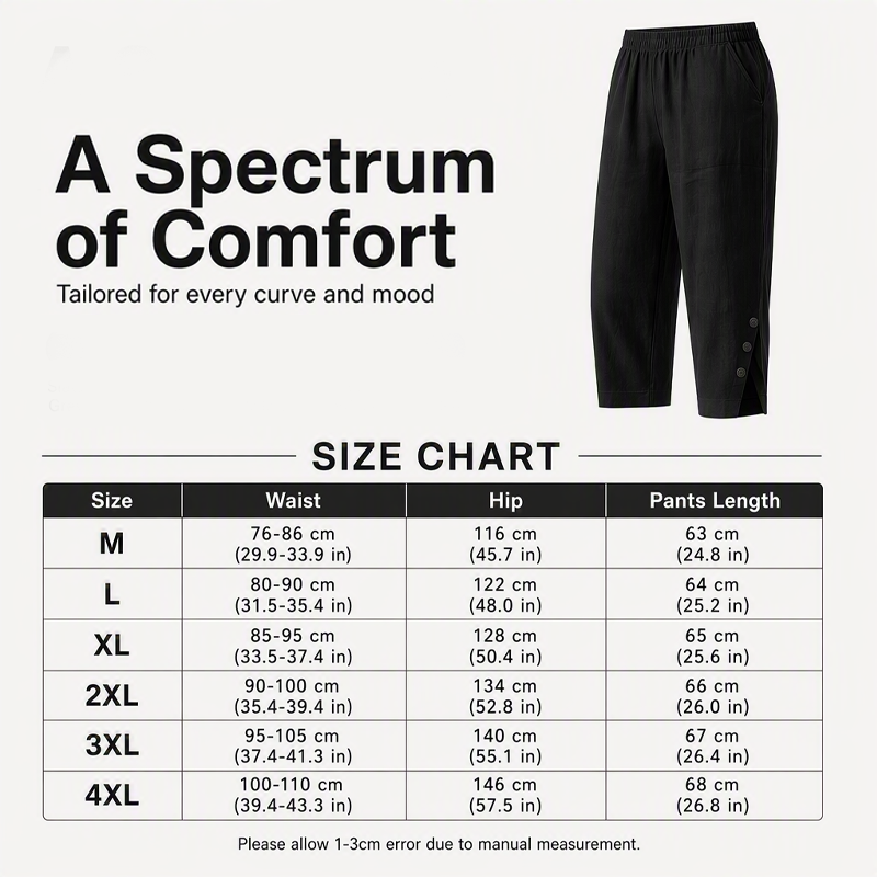 ⏳Time-Limited Special⏰Women's Casual Solid Color Pocket Capri Pants