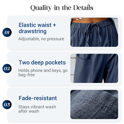 💎 2026 New Women's Summer Cotton Linen Wide-Leg Pants – Breathable, Wrinkle-Free & Relaxed Fit 🍃