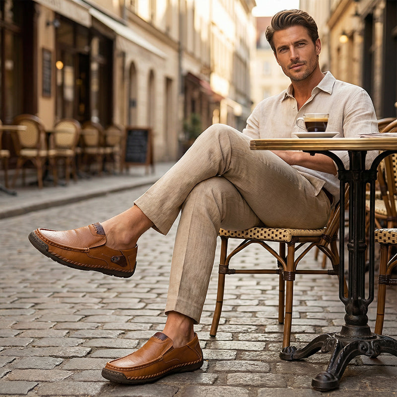 ⏳Time-Limited Special⏰Classic Men’s Slip-On Leather Shoes – Premium Calfskin, All-Day Comfort & Effortless Style