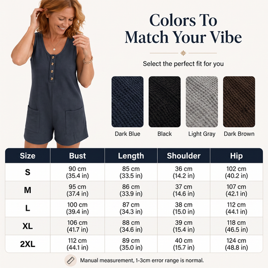 🎉 50% OFF! 👗 Viral Button-Front Romper – One-And-Done Summer ✨