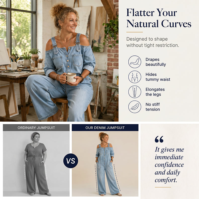 🔥Limited-time offer-Loose Fit Wide-Leg Overall Jumpsuit with Pockets