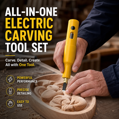 📢📢50% OFF !! ⏰ All-in-One Electric Carving Tool Set 50% OFF! Precise, powerful, versatile – perfect for wood, linoleum & DIY projects. 🔥🎨
