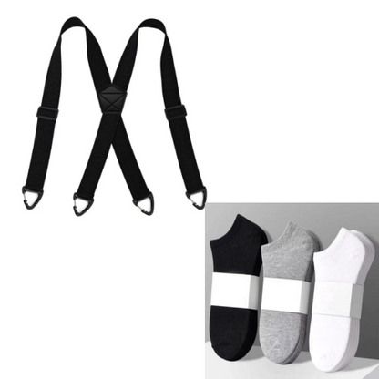 📢📢High elasticity Men's X-Back Suspenders with Hook Clips