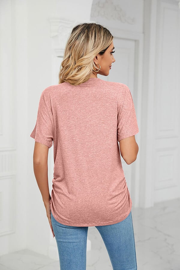 ⏳ Limited time 50% off! 💥V-Neck Solid Color Loose Ladies Tops（The more you buy, the higher the discount）