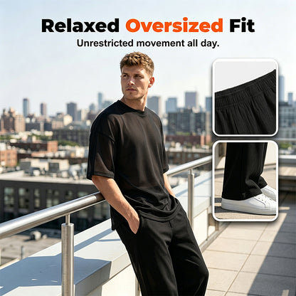 🎁 LIMITED-TIME 50% OFF! 👔 Men's T-Shirt & Wide-Leg Pants 2-Piece Set – Trendy, Comfortable & Ready-to-Wear 💥