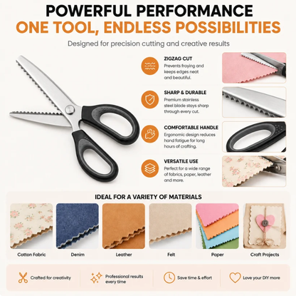 🥳2026 HOT SALE💞50K+ SOLD!✨  DIY Serrated Sewing Scissors – Precise and Easy to Use