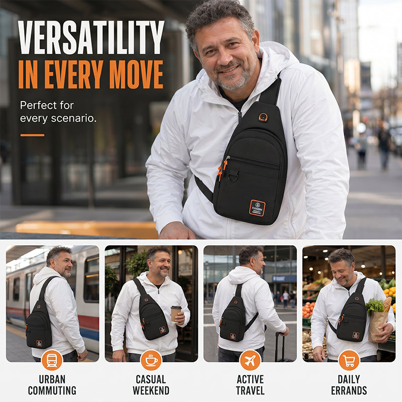 ⌛Limited-Time Offer-Waterproof Multi-pocket Crossbody Sling Bag