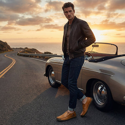 ⏳Time-Limited Special⏰Classic Men’s Slip-On Leather Shoes – Premium Calfskin, All-Day Comfort & Effortless Style