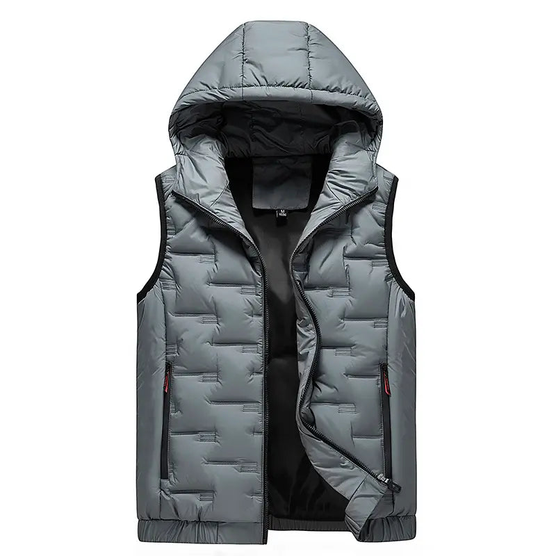 🍂 Easy Layering Comfort | Men's Hooded Front-Zip Insulated Vest
