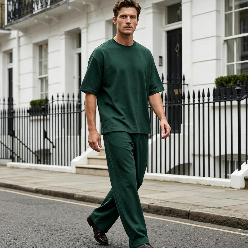 🎁 LIMITED-TIME 50% OFF! 👔 Men's T-Shirt & Wide-Leg Pants 2-Piece Set – Trendy, Comfortable & Ready-to-Wear 💥