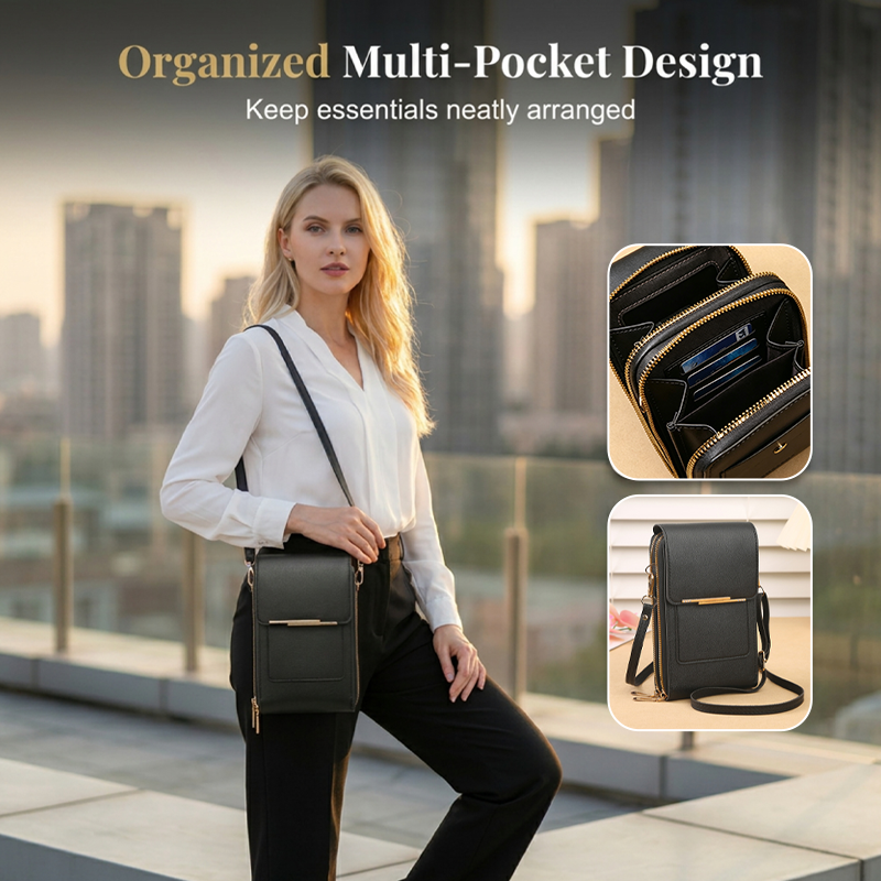 👜 📱 Women's Touch Screen Messenger Bag – Smart Phone Charging, Anti-Theft & Water-Resistant ✨