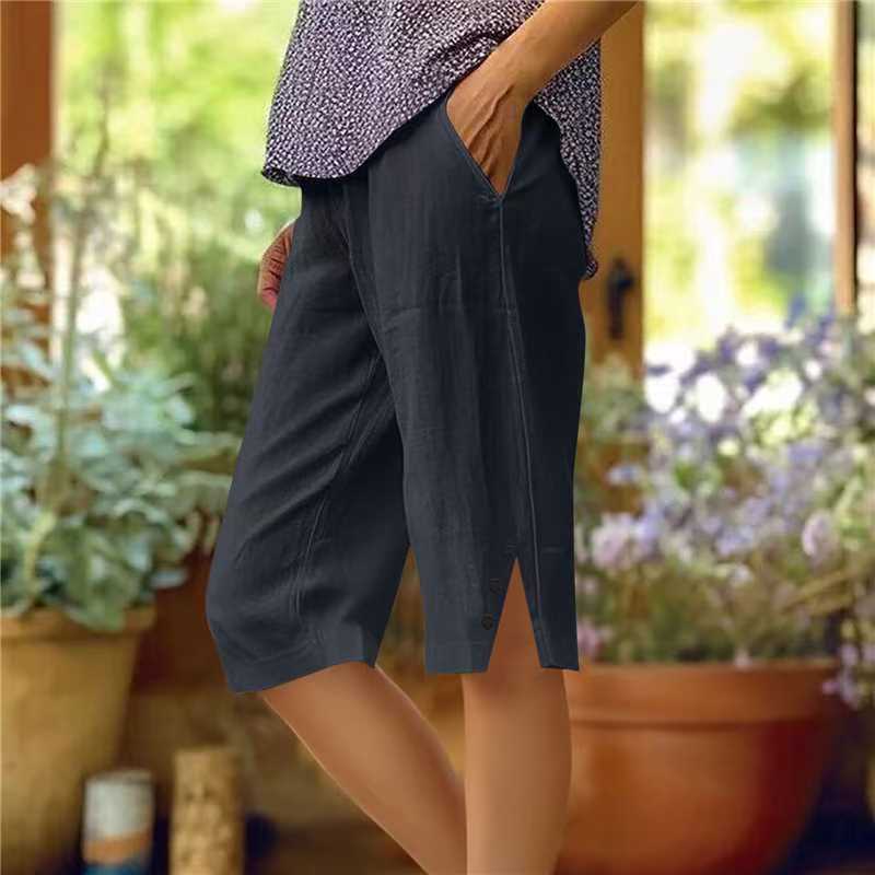 ⏳Time-Limited Special⏰Women's Casual Solid Color Pocket Capri Pants