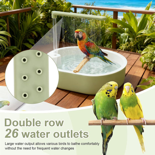Automatic Bird Bath Shower with Faucet, USB-Powered Bird Bathtub for Bird