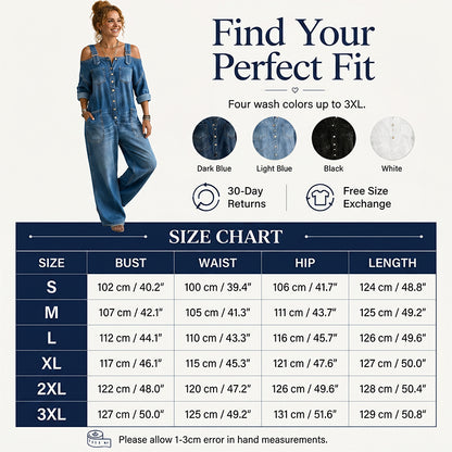 🔥Limited-time offer-Loose Fit Wide-Leg Overall Jumpsuit with Pockets