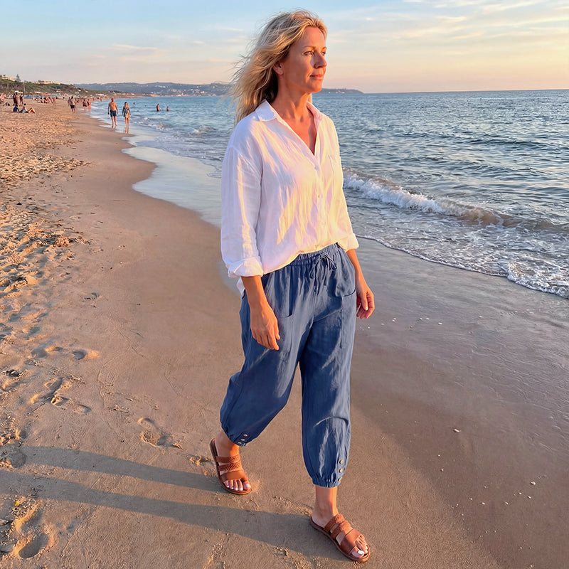 💎 2026 New Women's Summer Cotton Linen Wide-Leg Pants – Breathable, Wrinkle-Free & Relaxed Fit 🍃