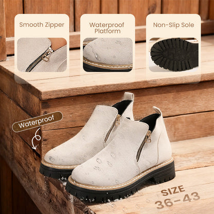 💜 LAST DAY PROMOTION - 50%OFF 💜 Women's Round-Toe Ankle Boots with Side Zipper