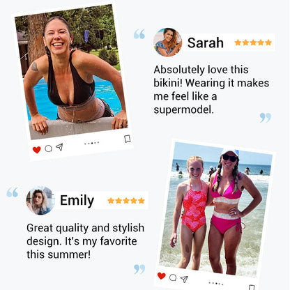 🔥Hot Sale💥-👙High Waisted Tummy Control Color Block Bikini Sets
