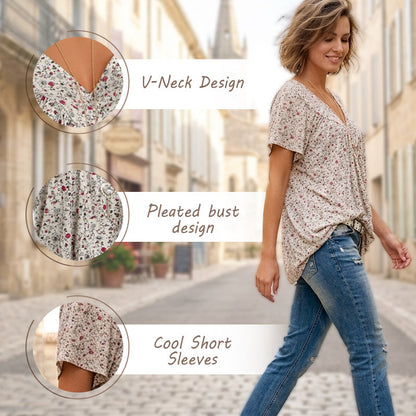 🌸🍃Spring Fashion Print Short Sleeve