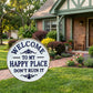 🏡Final Hours Flash Sale $9.74!!⏰Vintage Round Metal Sign – “Welcome to My Happy Place Don’t Ruin It” Garden Wall Decor