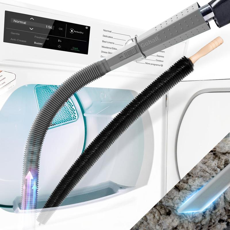 ⏰Limited Time Sales - save 49% OFF🧹 Tumble Dryer Vent Cleaner Kit – 2-Piece Lint Removal Brush & Vacuum Attachment 🌬️