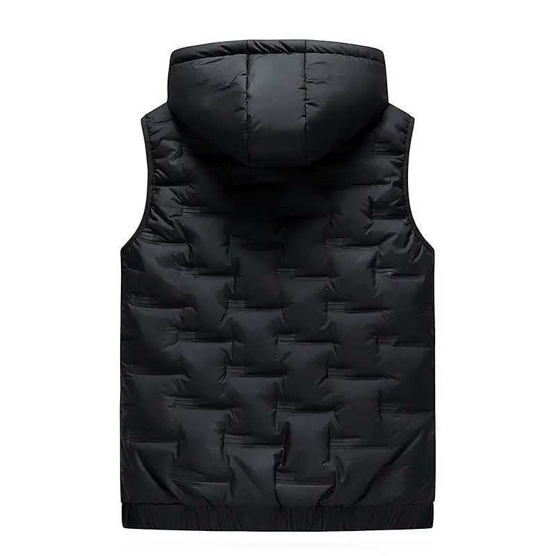 🍂 Easy Layering Comfort | Men's Hooded Front-Zip Insulated Vest