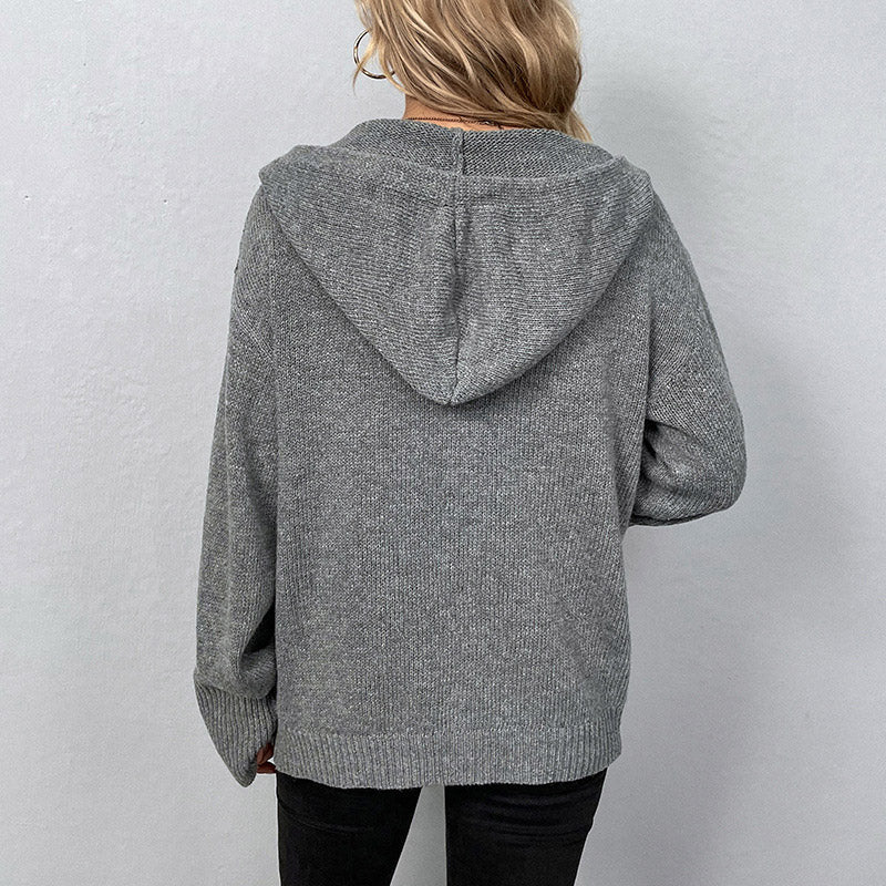 🏆 SALE 50% OFF! 🍂 Women’s Knit Hooded Coat – Cozy Drape, Autumn Ease 🔥