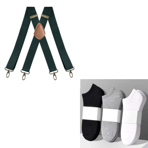 📢📢High elasticity Men's X-Back Suspenders with Hook Clips