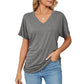 ⏳ Limited time 50% off! 💥V-Neck Solid Color Loose Ladies Tops（The more you buy, the higher the discount）