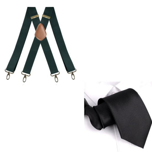 📢📢High elasticity Men's X-Back Suspenders with Hook Clips