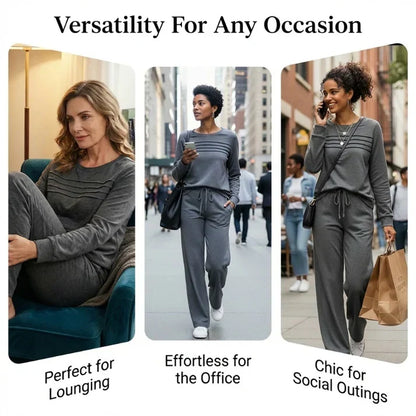 🥳💞50K+ SOLD⏳Limited-time 60% off⏰Women's Crew Neck Top & Drawstring Pants Set👚👖