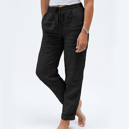🌸Women's Elastic Waist Cotton Linen Casual Pants