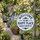 🏡Final Hours Flash Sale $9.74!!⏰Vintage Round Metal Sign – “Welcome to My Happy Place Don’t Ruin It” Garden Wall Decor