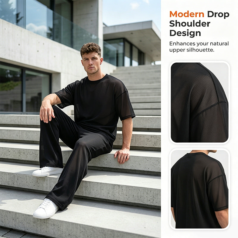 🎁 LIMITED-TIME 50% OFF! 👔 Men's T-Shirt & Wide-Leg Pants 2-Piece Set – Trendy, Comfortable & Ready-to-Wear 💥