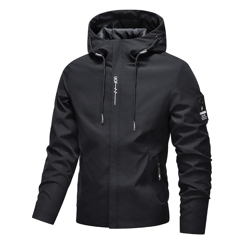 💧🌬️ Men's Hooded Jacket – waterproof & windproof with a drawstring. Ideal for the outdoors & everyday wear. ✓ Durable ✓ Breathable. Check it out now! 🔥🧥
