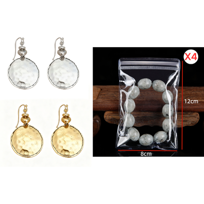 Vintage Hammered Metal Drop Earrings