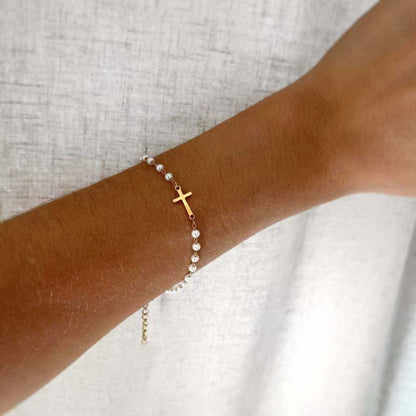 ✨Buy 1 Get 1 Free✨Women’s Elegant Cross Synthetic Pearl Necklace